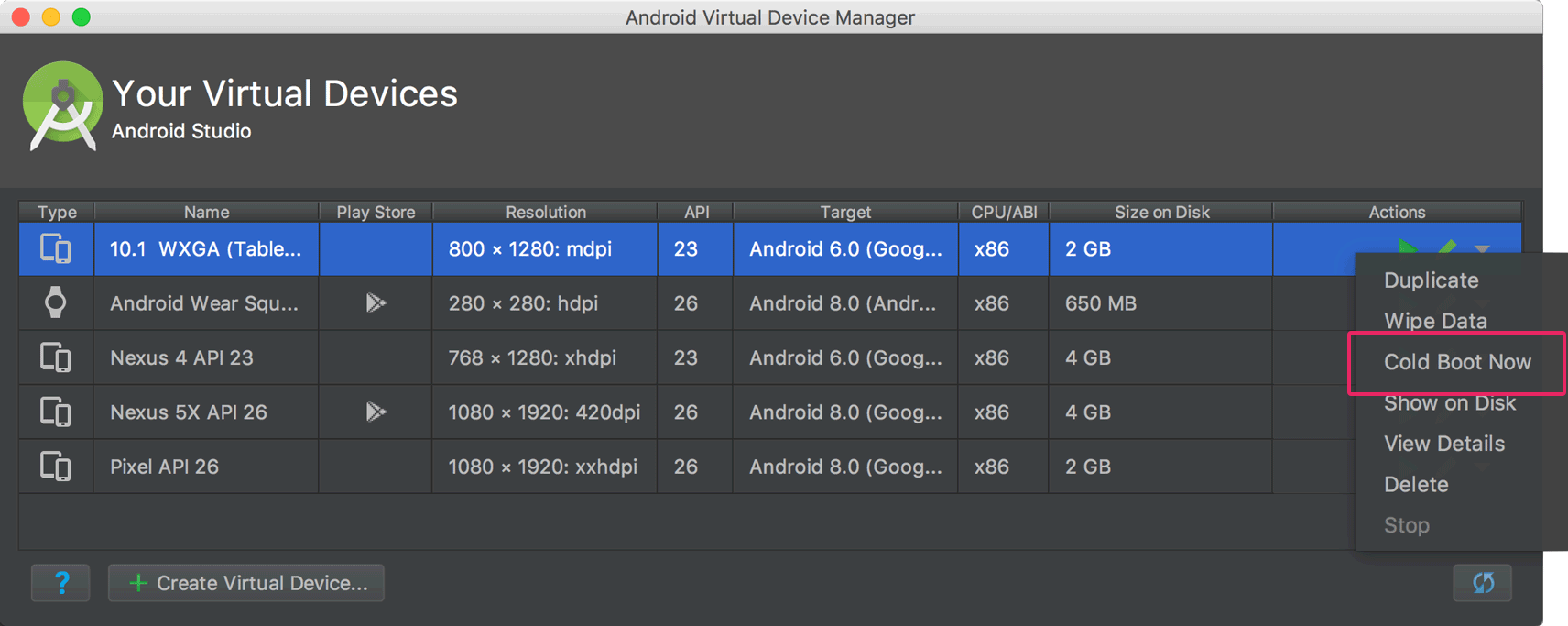 android emulator zoom out mac